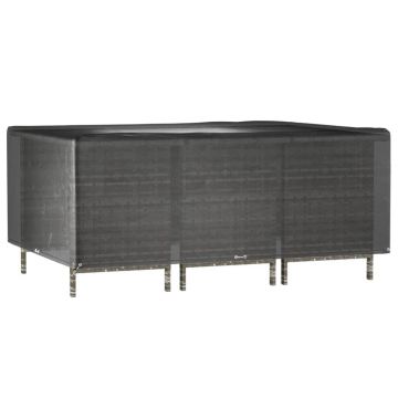 vidaXL Husă pentru mobilier grădină, 12 ocheți, 270x180x90 cm, pătrat