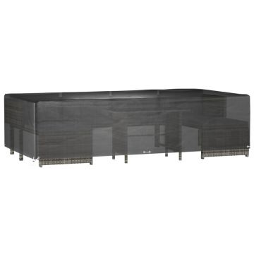 vidaXL Husă pentru mobilier grădină, 12 ocheți, 315x160x75 cm, pătrat