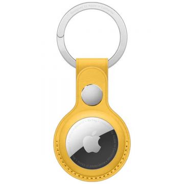 AirTag Leather Key Ring pentru AirTag Apple, Meyer Lemon (Seasonal Summer2021)