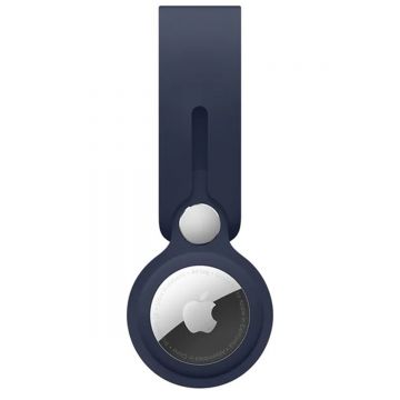 Accesoriu AirTag Apple Leather Loop pentru Apple AirTag, Albastru Deep Navy