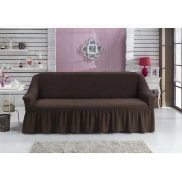 Husa canapea elastica, Bulsan, poliester, 3 locuri, maro Husa canapea elastica, Bulsan, poliester, 3 locuri, maro
