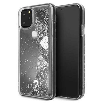 Husa Guess pentru Iphone 11 Pro Max, Model Liquid Glitter, Plastic TPU, GUHCN65GLHFLSI, Transparent - Argintiu