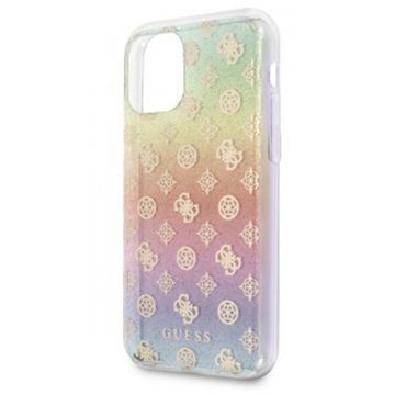 Husa de protectie telefon Guess pentru Iphone 11 Pro, Model Iridescent 4G Peony, Plastic TPU, GUHCN58PEOML, Multicolor