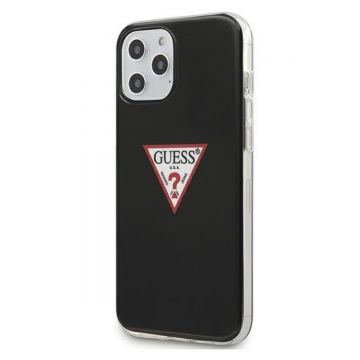 Husa de protectie telefon Guess pentru Iphone 12 Pro Max, Model Triangle, Plastic TPU, GUHCP12LPCUCTLBK, Negru