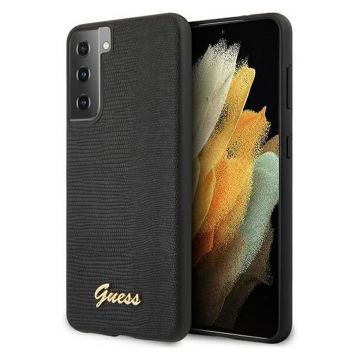 Husa Guess pentru Samsung Galaxy S21+, Model Lizard, Plastic TPU, GUHCS21MPCUMLLIBK, Negru