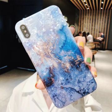 Husa pentru Apple iPhone 11 Pro, Marble, Silicon, Albastru