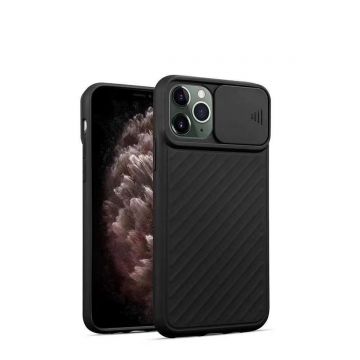 Husa pentru iPhone 11 Pro protectie camera, Silicon, Finisaj mat, Negru