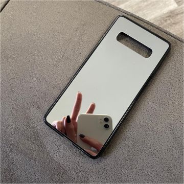 Husa pentru Samsung Galaxy S10+, Tip oglinda, Silicon, Negru