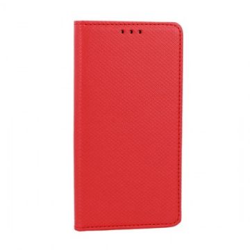 Husa Smart Book Case pentru Samsung A13 4G, cu inchidere magnetica, piele ecologica, Rosie