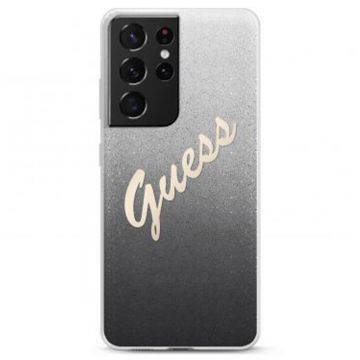 Husa de protectie telefon Guess pentru Samsung Galaxy S21 Ultra, Glitter Gradient Vintage, GUHCS21LPCUGLSBK, Negru