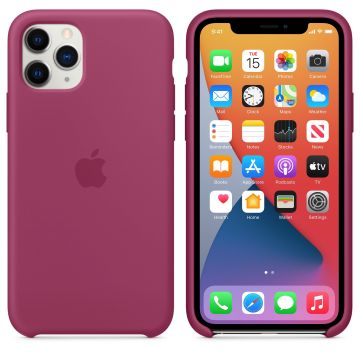 Husa telefon Iphone 11 Pro, Apple, Silicon, MXM62ZM/A, Pomegranate
