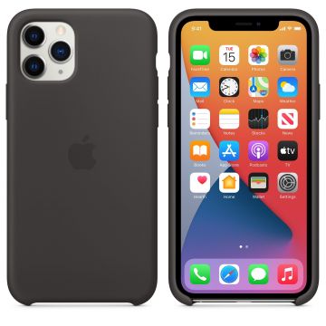 Husa telefon iPhone 11 Pro Max, Apple, Silicon, MX002ZM/A, Negru