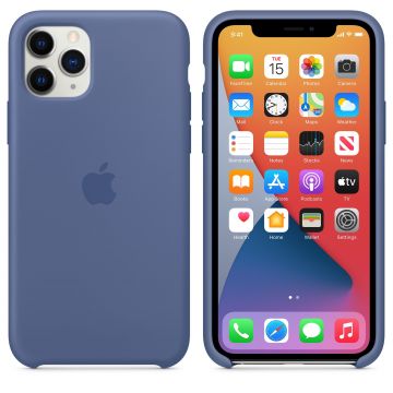 Husa de protectie telefon Iphone 11 Pro Max, Apple, Silicon, MY122ZM/A, Linen Blue