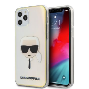 Husa telefon iPhone 12/12 Pro, Karl Lagerfeld, Head, PC si TPU, KLHCP12MPCKHML, Iridescent