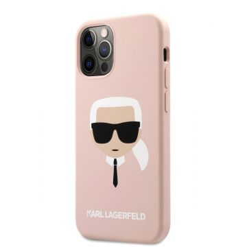 Husa telefon iPhone 12 Pro Max, Karl Lagerfeld, Head, Silicon, KLHCP12LSLKHLP, Light Pink