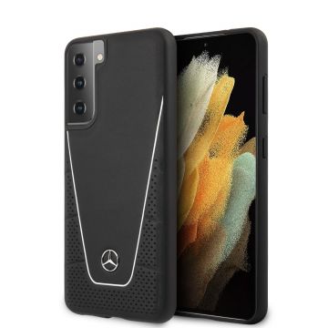 Husa telefon Mercedes pentru Samsung Galaxy S21+, Dynamic Line Collection, Piele, MEHCS21MCLSSI, Negru