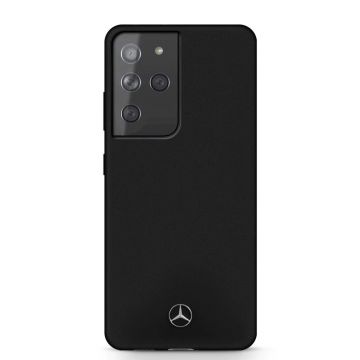 Husa telefon Mercedes pentru Samsung Galaxy S21 Ultra 5G, Hard Case, Silicon, MEHCS21LSILBK, Negru