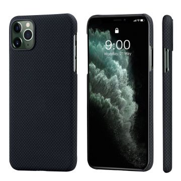 Husa de protectie telefon pentru iPhone 11 Pro Max, Pitaka, MagEz, Fibra de aramida, KI1102M, Negru - Gri