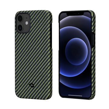 Husa de protectie telefon Pitaka pentru iPhone 12 Mini, MagEz, Fibra de aramida, KI1205, Negru - Galben