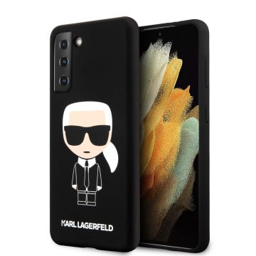 Husa de protectie telefon Karl Lagerfeld pentru Samsung Galaxy S21+, Iconic Full Body, Silicon, KLHCS21MSLFKBK, Black