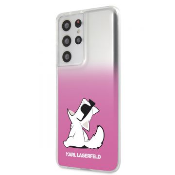 Husa telefon Samsung Galaxy S21 Ultra, Karl Lagerfeld, Choupette Eats, Gradient Pink