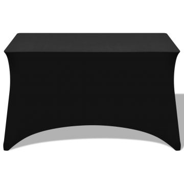 vidaXL Huse de masă elastice, 2 buc, 243 x 76 x 74 cm, negru