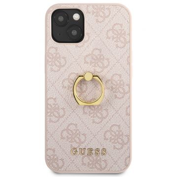 Husa de protectie telefon Guess, pentru iPhone 13 mini cu inel, 4G, Roz