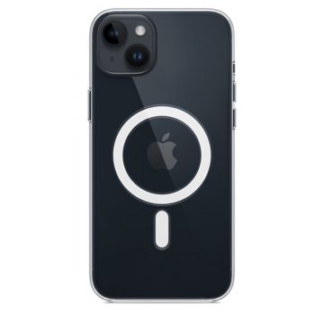Husa de protectie telefon Apple pentru iPhone 14, Magsafe, Plastic, Transparent