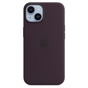 Husa de protectie telefon Apple pentru iPhone 14, MagSafe, Silicon, Elderberry