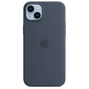 Husa de protectie telefon Apple pentru iPhone 14, Magsafe, Silicon, Storm Blue