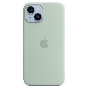Husa de protectie telefon Apple pentru iPhone 14, Magsafe, Silicon, Succulent
