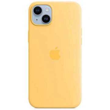 Husa de protectie telefon Apple pentru iPhone 14, Magsafe, Silicon, Sunglow