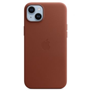 Husa de protectie telefon Apple pentru iPhone 14 Plus, Magsafe, Piele, Umber
