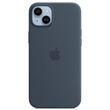 Husa de protectie telefon Apple pentru iPhone 14 Plus, Magsafe, Silicon, Storm Blue