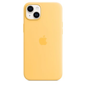 Husa de protectie telefon Apple pentru iPhone 14 Plus, Magsafe, Silicon, Sunglow