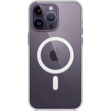 Husa de protectie telefon Apple pentru iPhone 14 Pro, Magsafe, Plastic, Transparent