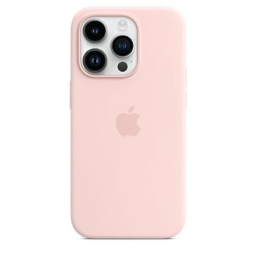 Husa de protectie telefon Apple pentru iPhone 14 Pro, Magsafe, Silicon, Chalk Pink