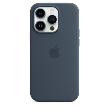 Husa de protectie telefon Apple pentru iPhone 14 Pro, Magsafe, Silicon, Storm Blue