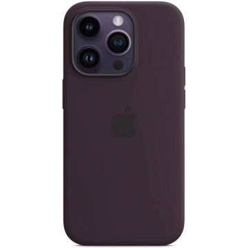 Husa de protectie telefon Apple pentru iPhone 14 Pro, Magsafe, Silicon, Visiniu