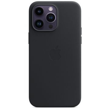 Husa de protectie telefon Apple pentru iPhone 14 Pro Max, Magsafe, Piele, Midnight