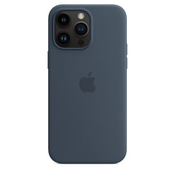 Husa de protectie telefon Apple pentru iPhone 14 Pro Max, Magsafe, Silicon, Storm Blue