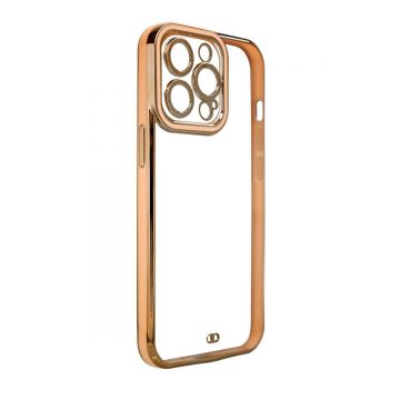 Husa de protectie telefon Hurtel pentru Apple iPhone 13 Pro, Fashion Gold Frame, Plastic, Auriu