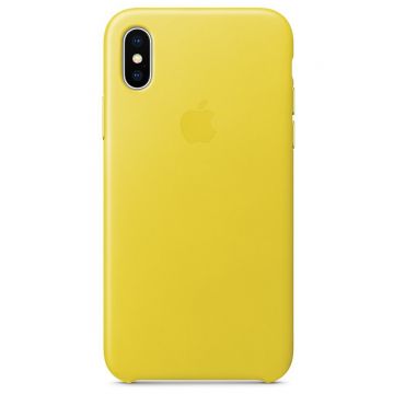 Husa telefon Apple, Husa din piele pentru Apple iPhone X, Spring Yellow