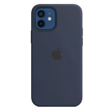 Husa telefon Apple pentru iPhone 12 Mini, MagSafe, Silicon, Deep Navy