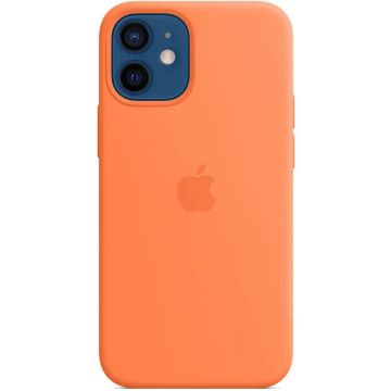 Husa telefon Apple pentru iPhone 12 mini, MagSafe, Silicon, Kumquat