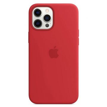 Husa telefon Apple pentru iPhone 12 Pro Max, MagSafe, Silicon, Red