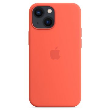 Husa telefon Apple pentru iPhone 13, MagSafe, Silicon, Nectarine