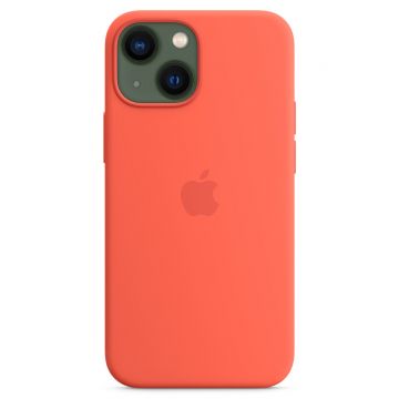 Husa telefon Apple pentru iPhone 13 Mini, MagSafe, Silicon, Nectarine