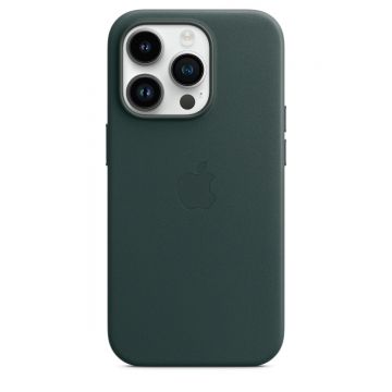 Husa telefon Apple pentru iPhone 14 Pro, MagSafe, Piele, Forest Green