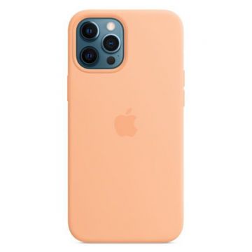 Husa telefon Apple, Silicone Case, MagSafe pentru Apple iPhone 12 Pro Max, Cantaloupe (Seasonal Spring 2021)